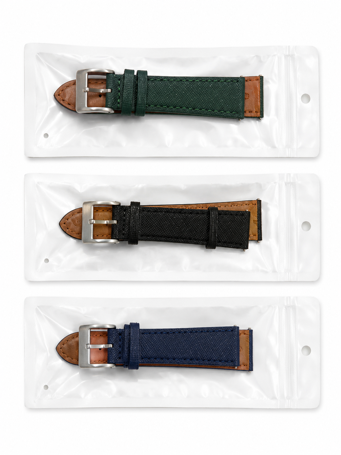 Correa de Cuero para Reloj – Cierre de Hebilla – Varios Colores 22mm
