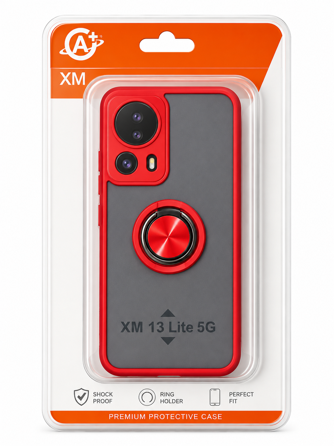 Funda Protectora con Anillo para Xiaomi 13 Lite 5G – Roja