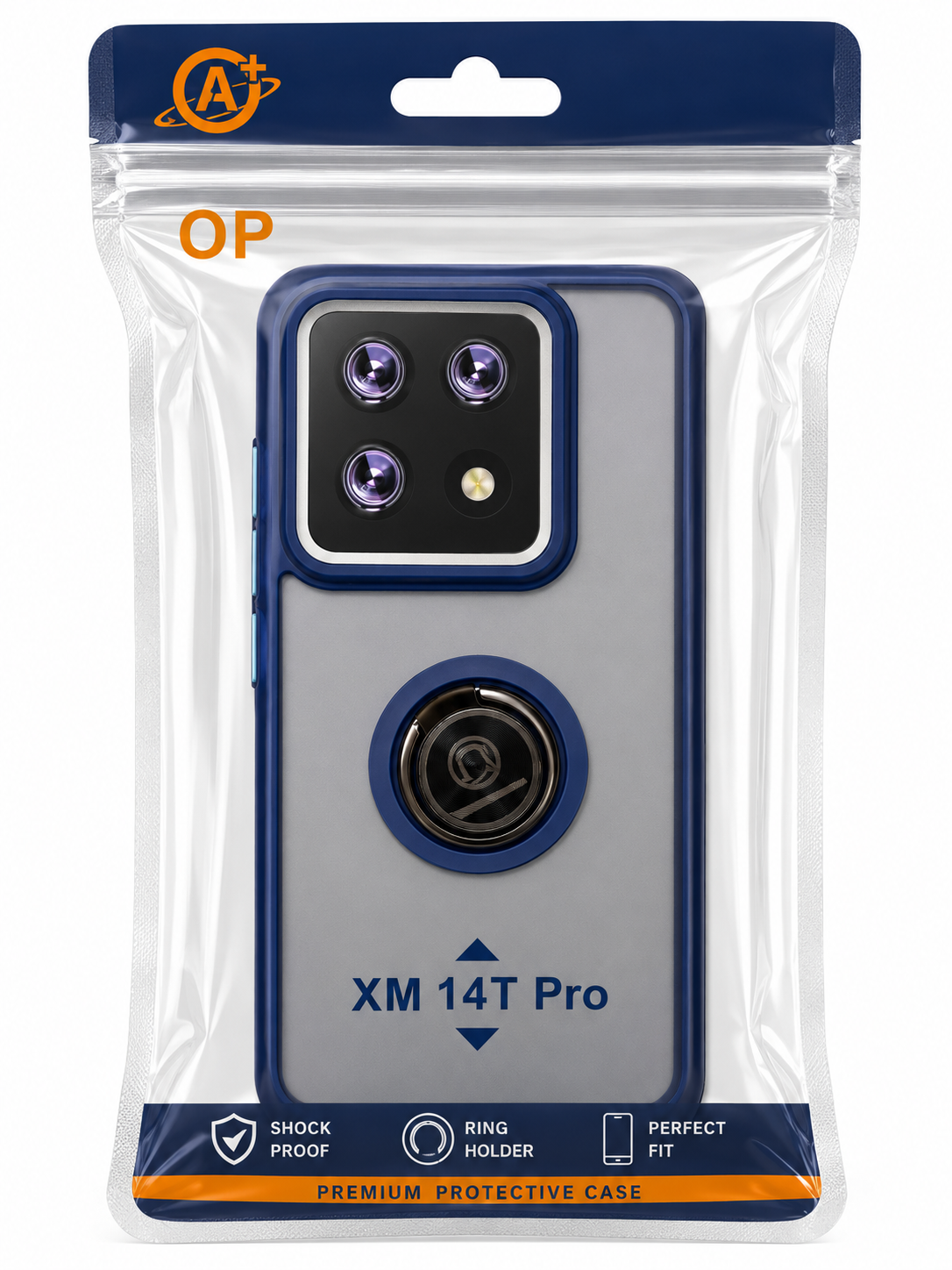 Funda Protectora con Anillo para Xiaomi 14T Pro – Azul