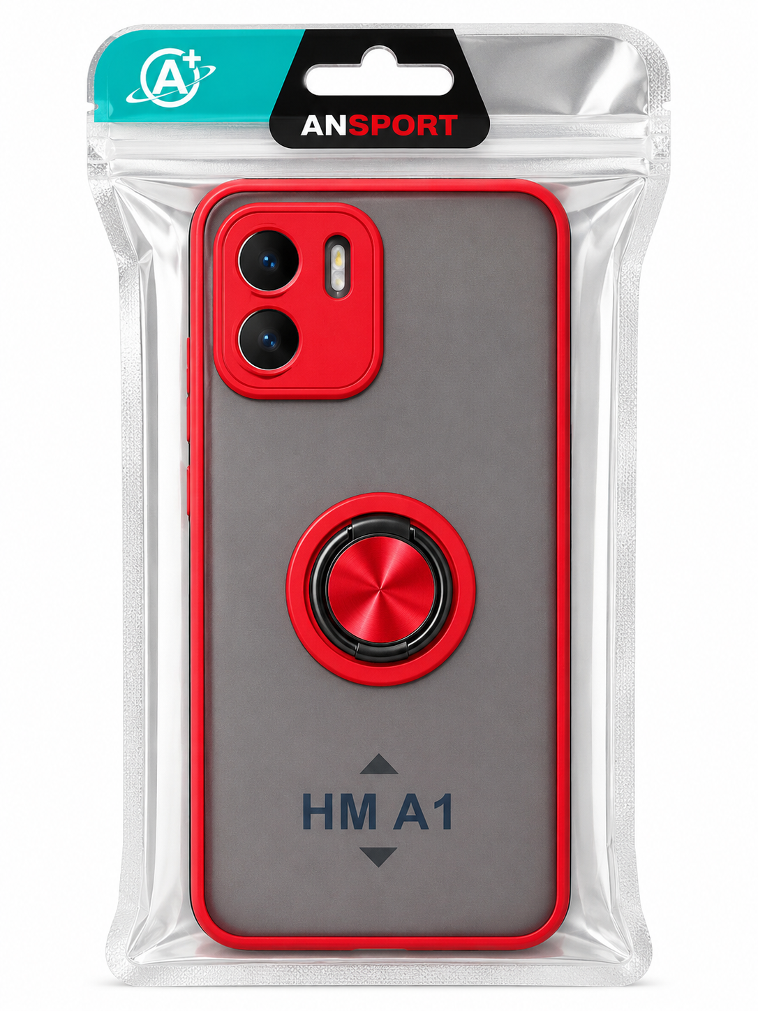 Funda Protectora con Anillo para Xiaomi Redmi A1 – Roja