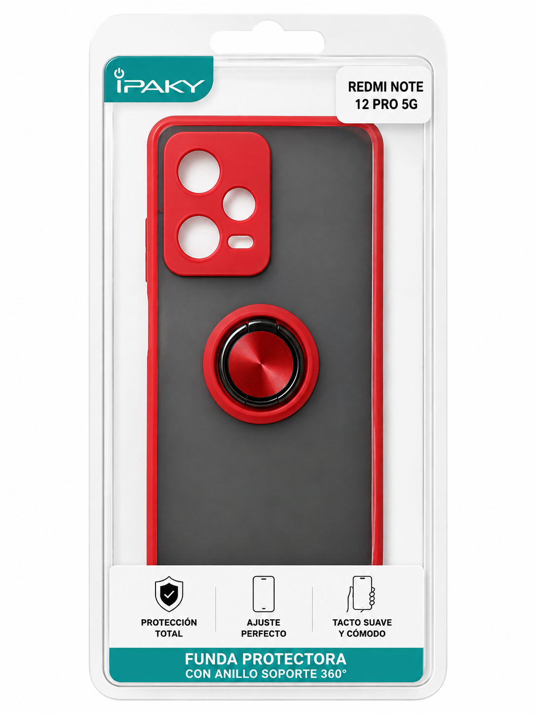 Funda Protectora con Anillo 360° para Xiaomi Redmi Note 12 Pro 5G