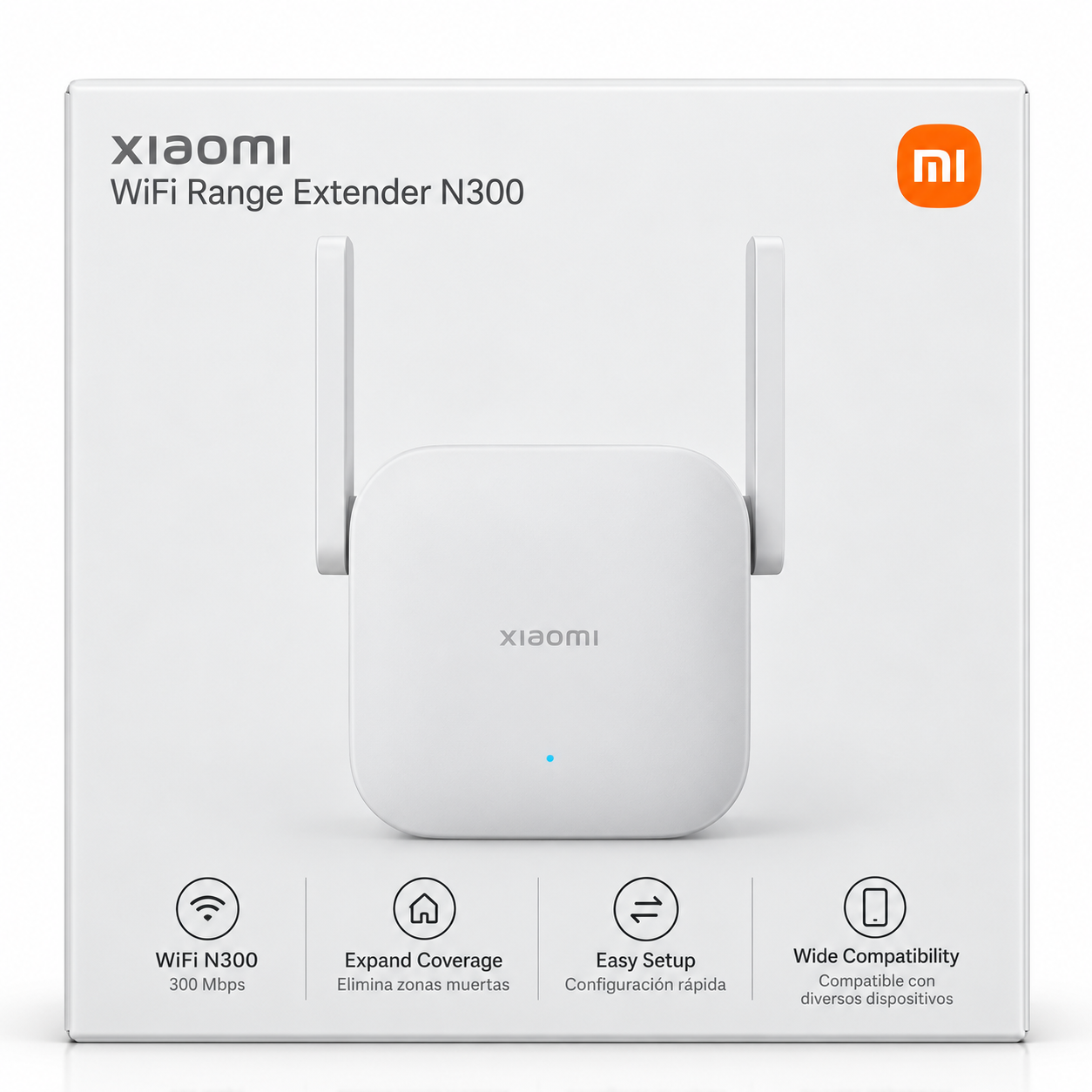 Amplificador de Señal WiFi Xiaomi Range Extender N300 de 300 Mbps
