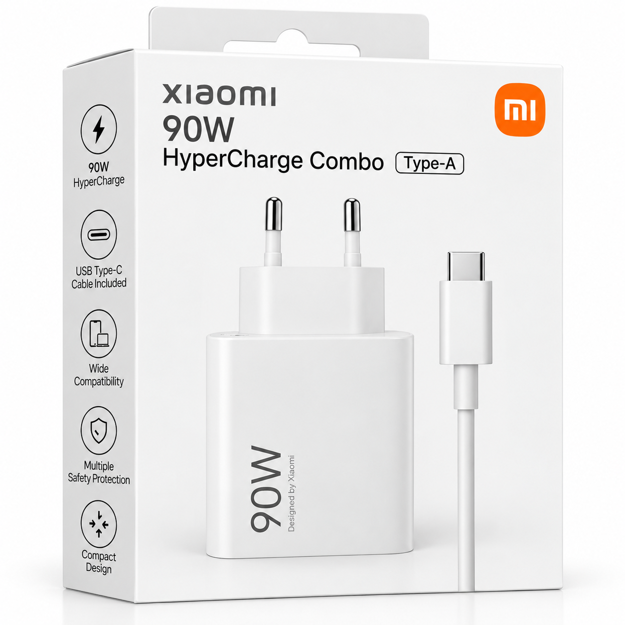 Cargador Xiaomi 90W HyperCharge Combo Type-A con Cable USB-C