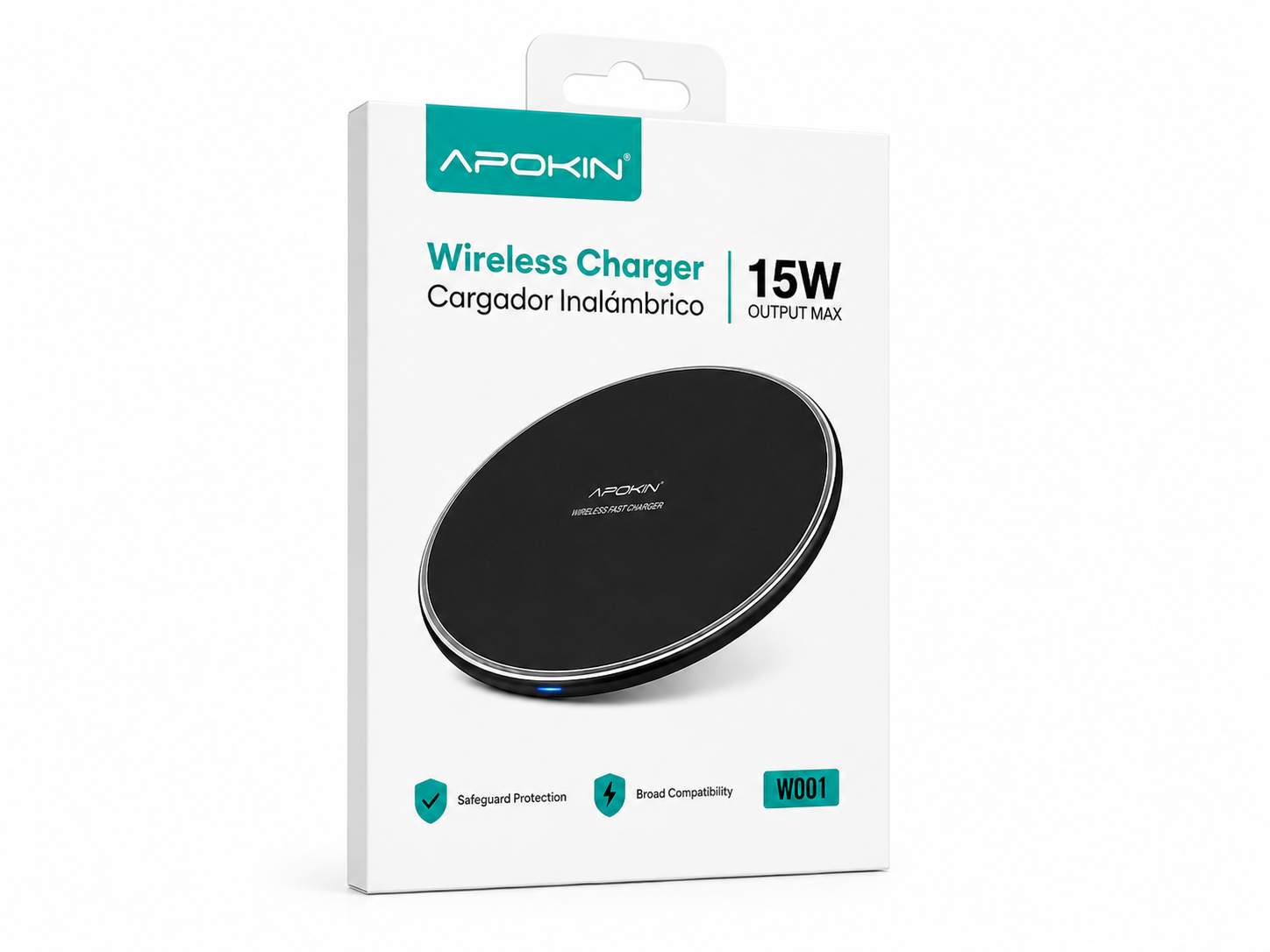 Cargador Inalámbrico APOKIN 15W Wireless Charger W001