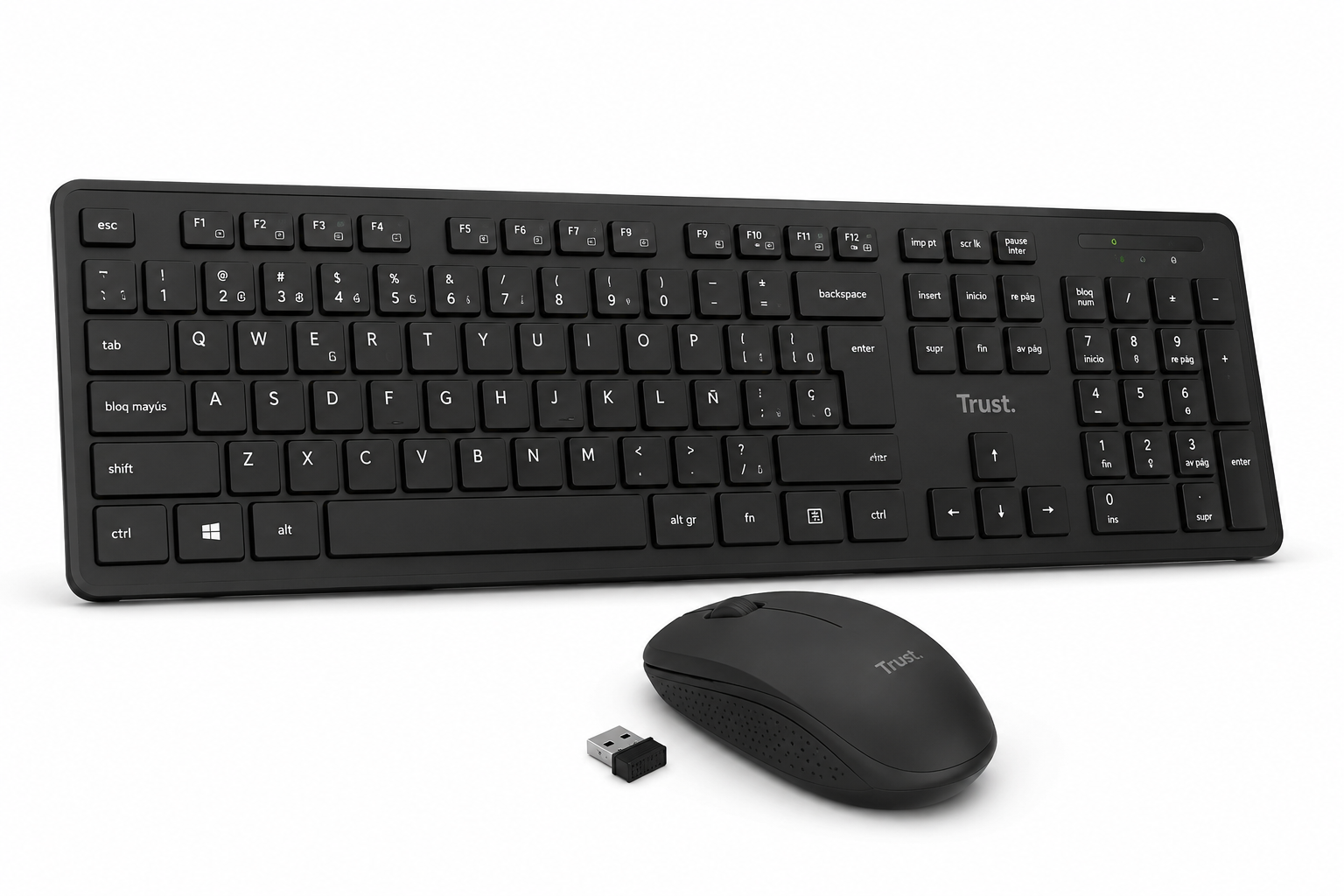 TRUST TKM-360 – Teclado y Ratón Inalámbricos Silenciosos