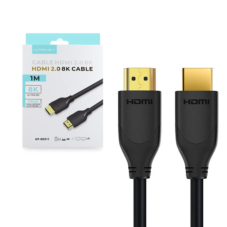 Cable HDMI 8K Gold Ultra Alta Definición 1 Metro APOKIN